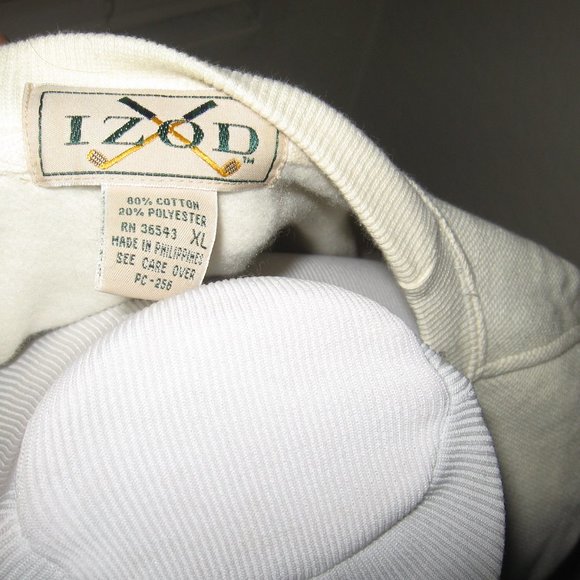 Izod Golf Mens Sweatshirt - XL - Off White - Picture 5 of 7